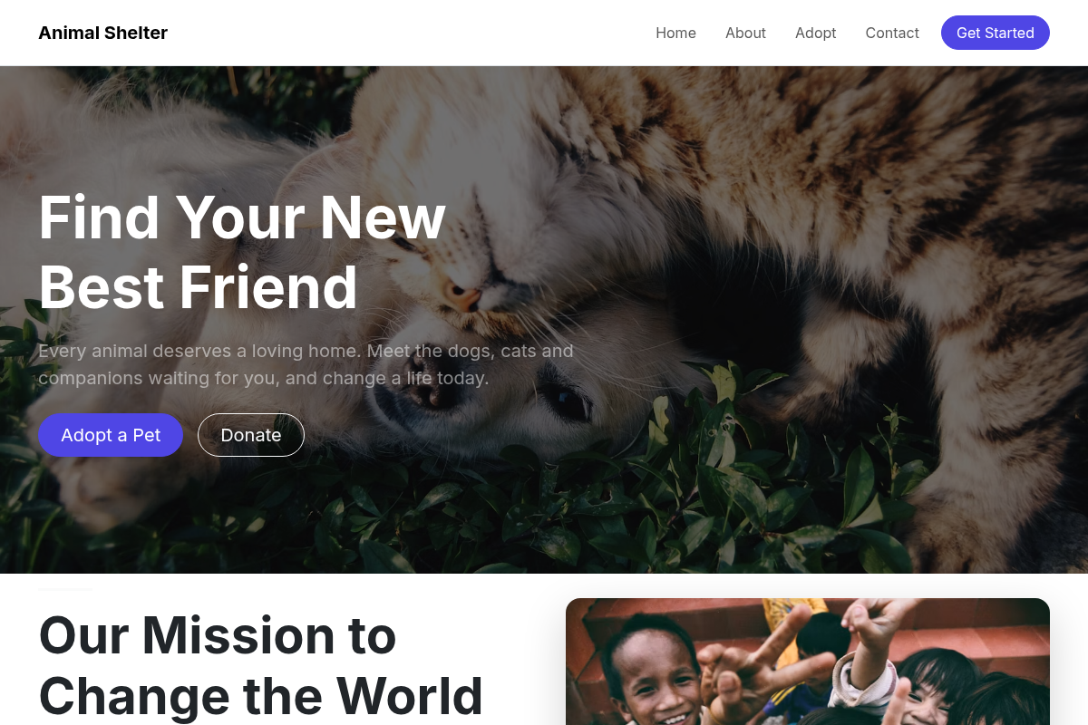 Animal Shelter website template
