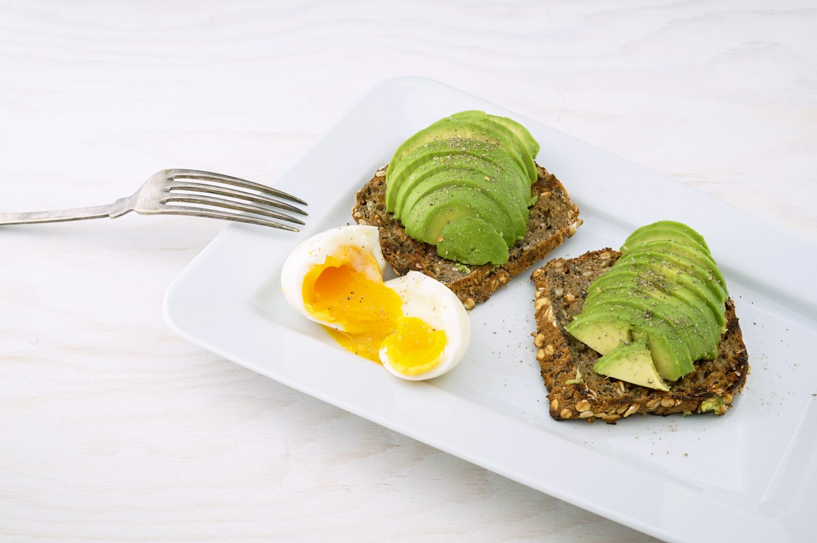 Avocado toast with a soft-boiled egg