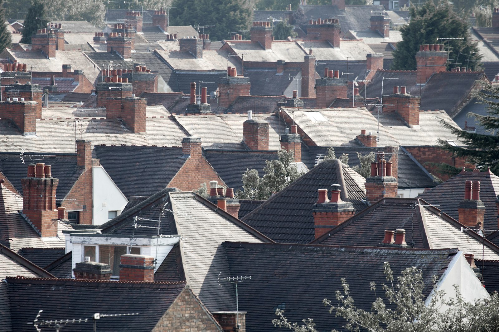 Rooftops and chimneys seen from above