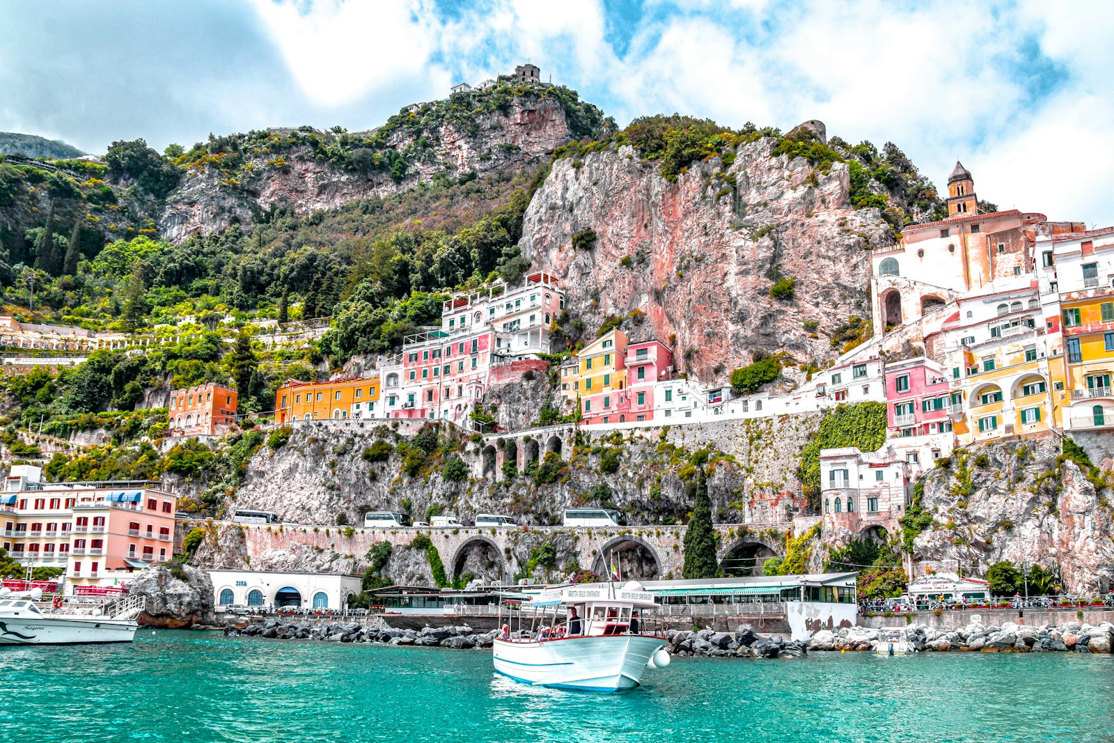 A colourful village on the Amalfi Coast