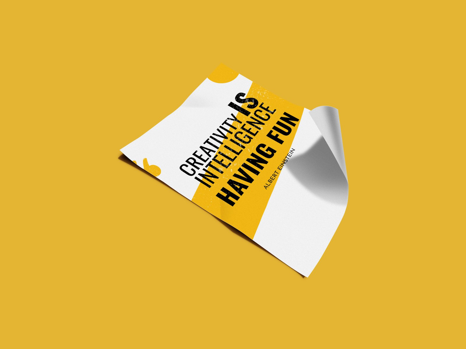 A folded leaflet on a yellow ground