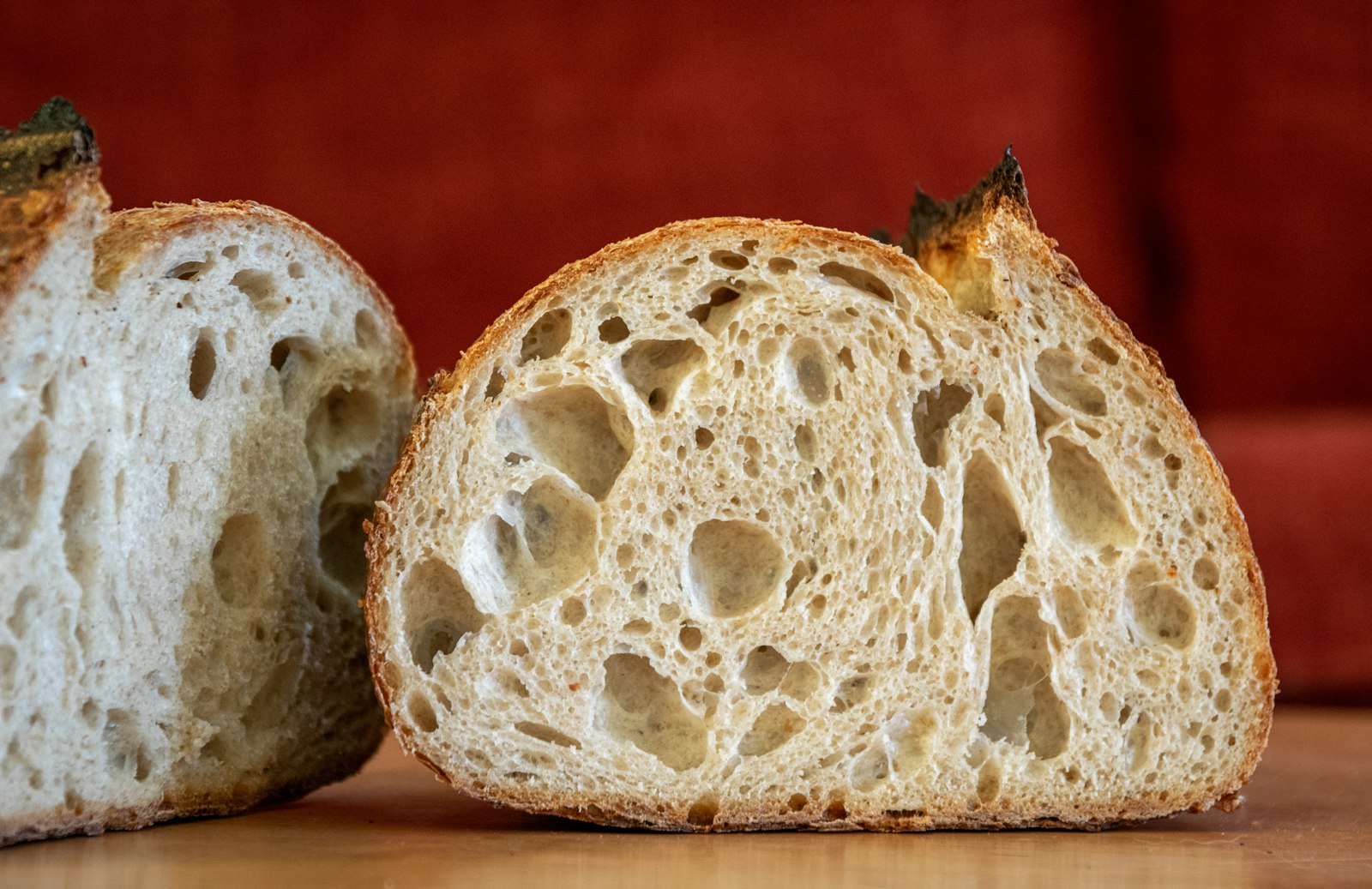 Open sourdough crumb