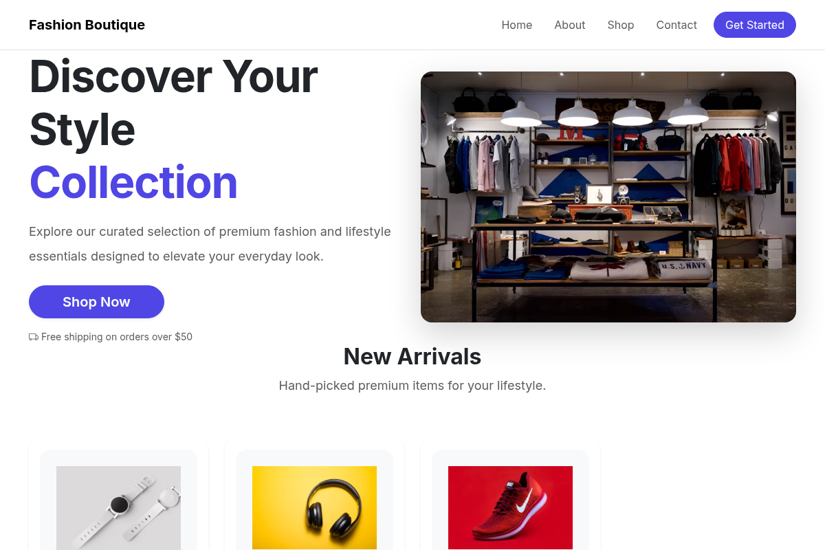 Fashion Boutique website template