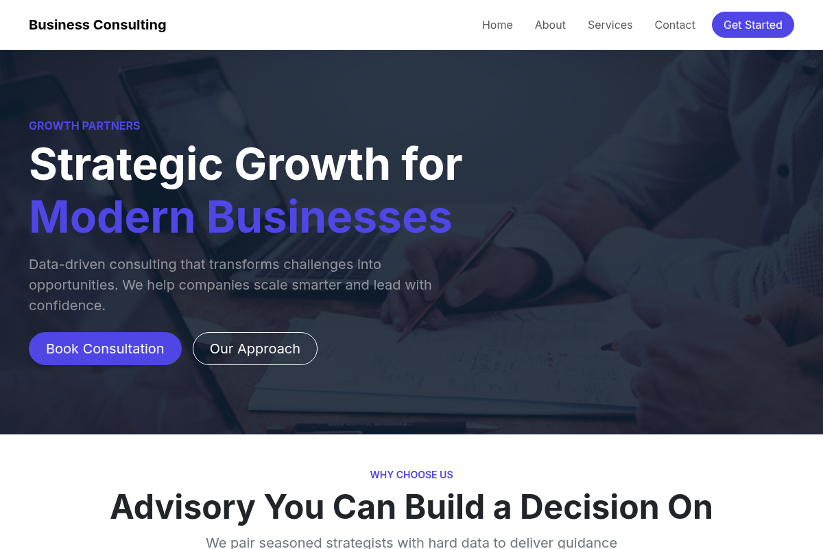Business Consulting website template