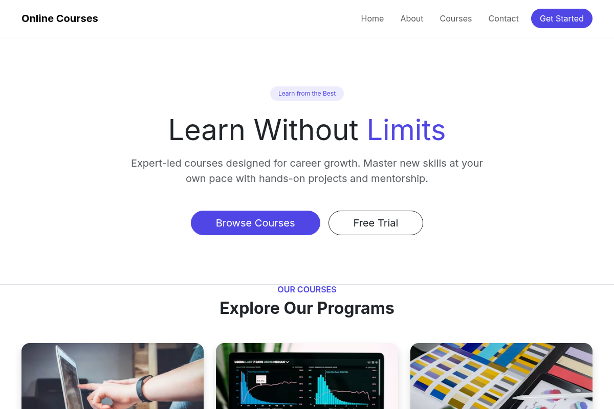 Online Courses website template