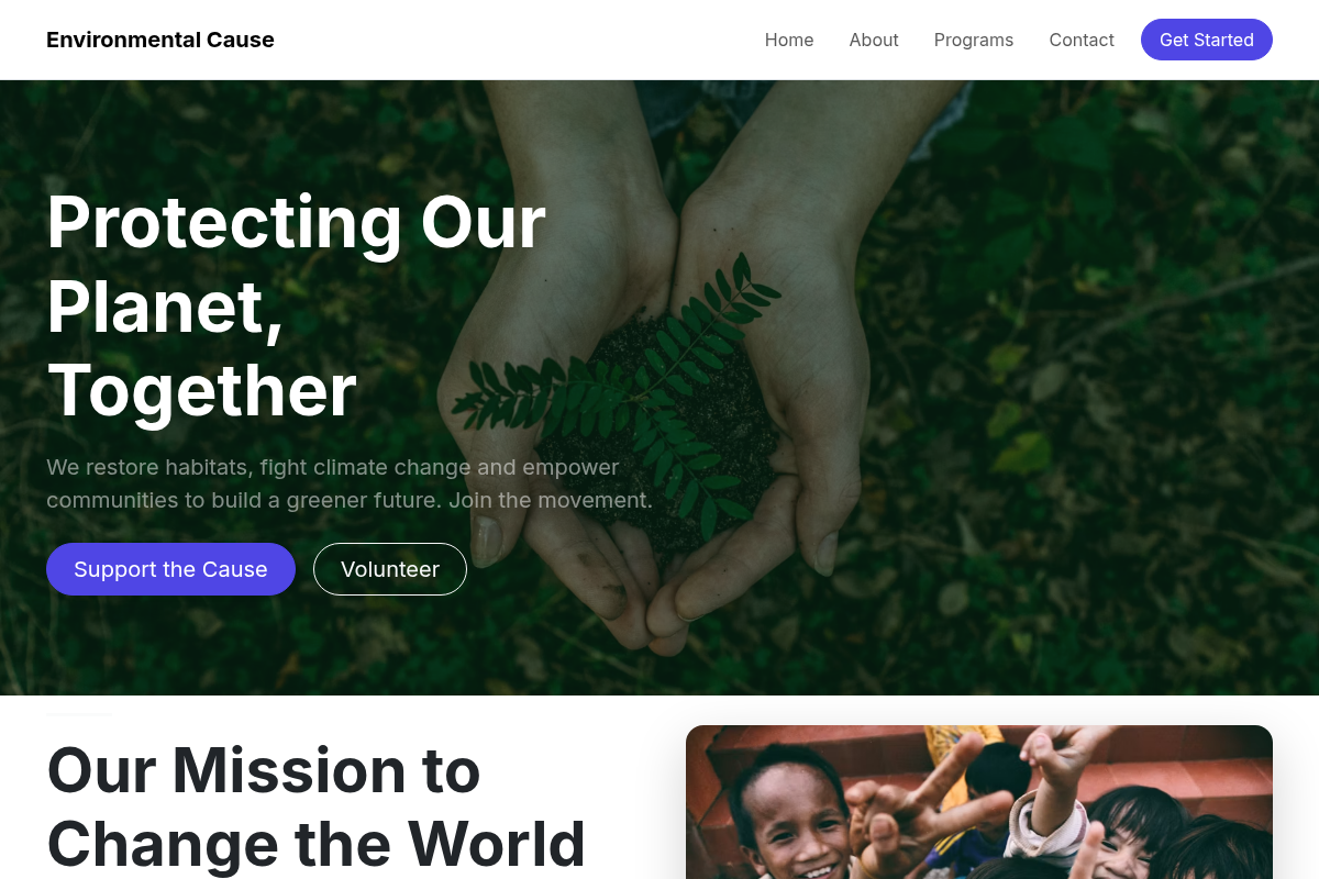 Environmental Cause website template