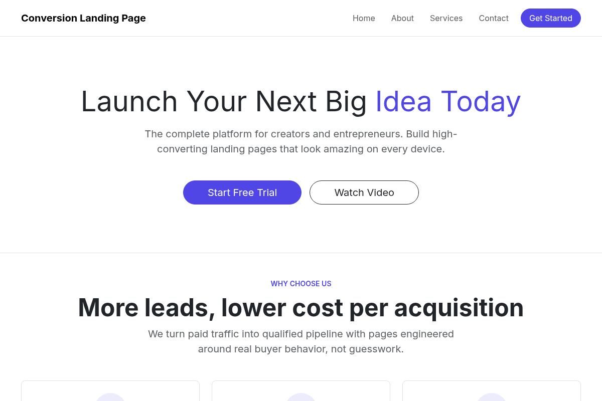 Conversion Landing Page website template