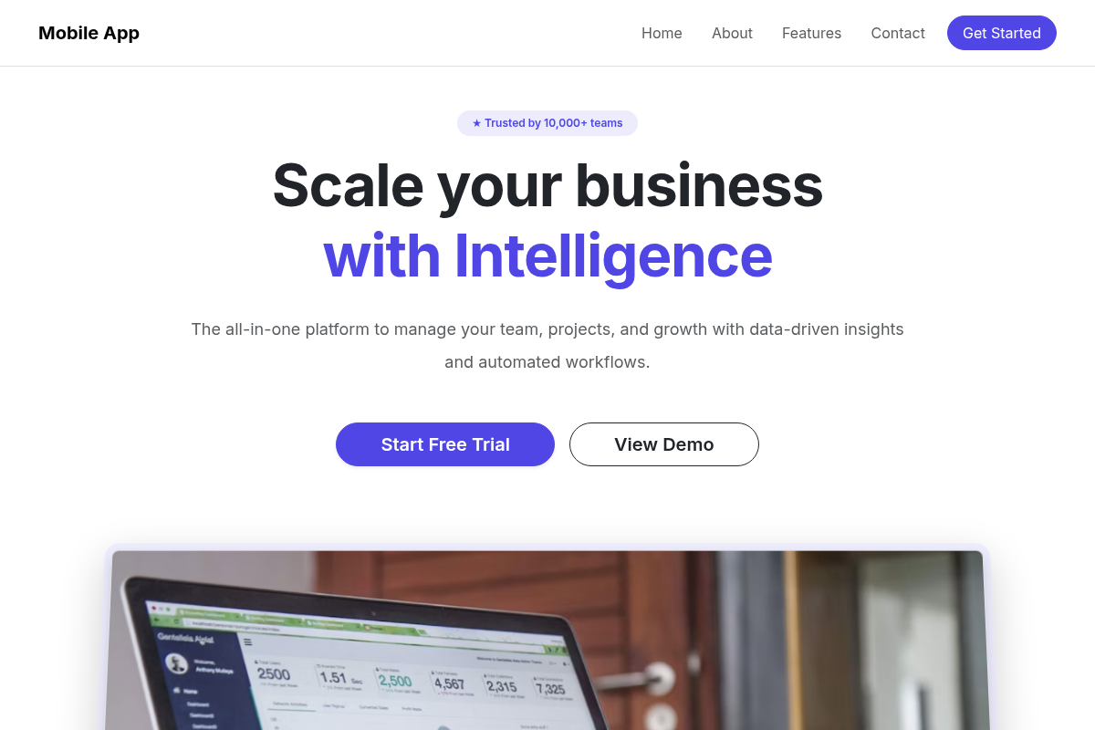 Mobile App website template