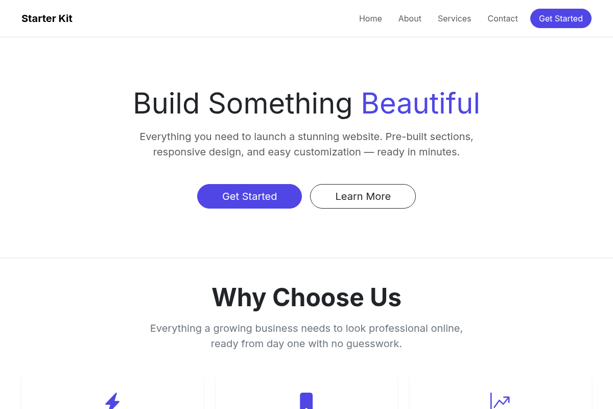 Starter Kit website template