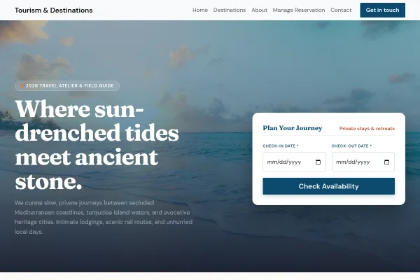 Tourism & Destinations website template